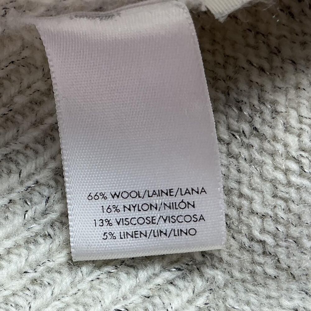 Ann Taylor Sweater Womens Small Gray Wool Blend Bow Sleeve Crew Neck Fall - Picture 7 of 7